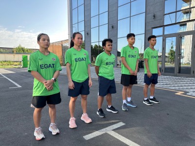 นักยกน้ำหนักไทยลงฝึกซ้อมพร้อมล่าเหรียญรางวัลรายการยุวชน-เยาว ... Image 1
